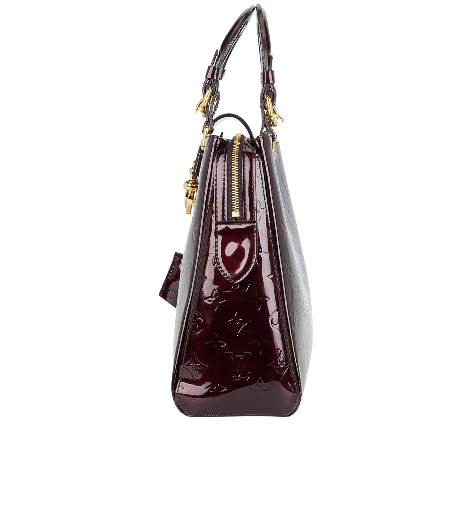 Melrose, &pound;750, Handbags, Burgundy, Patent Leather, Bottom view